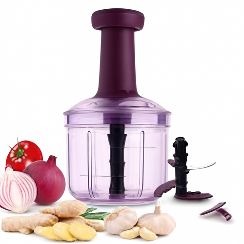 Manual Food Chopper with Press Handle
