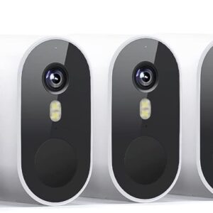 Security Cameras Outdoor Wireless, 4-Cam-Kit, 166° Ultra-Wide-Angle, Battery Powered, No Subscription Required, Home Security Cameras System with 2K Color Night Vision, Spotlight, Motion Alert