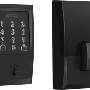 Schlage Encode Smart Wi-Fi Deadbolt Lock with Touchscreen Keypad, Keyless Front Door Entry, App Control, Alexa, Google Home and Airbnb Compatible, Matte Black, BE489WB CEN 622