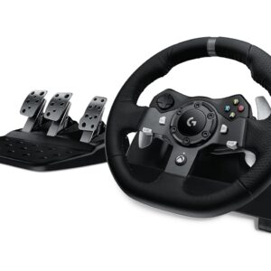 Logitech G920 Driving Force Racing Wheel & Pedals | Dual-Motor Force Feedback, Responsive Floor Pedals, Leather-Wheel, Steel Construction – For Xbox & PC Sim Racing